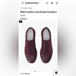 Lanvin Dbb1 Leather And Suede Sneakers